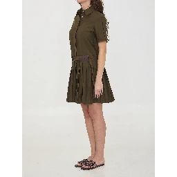 Mini pleated shirt dress
