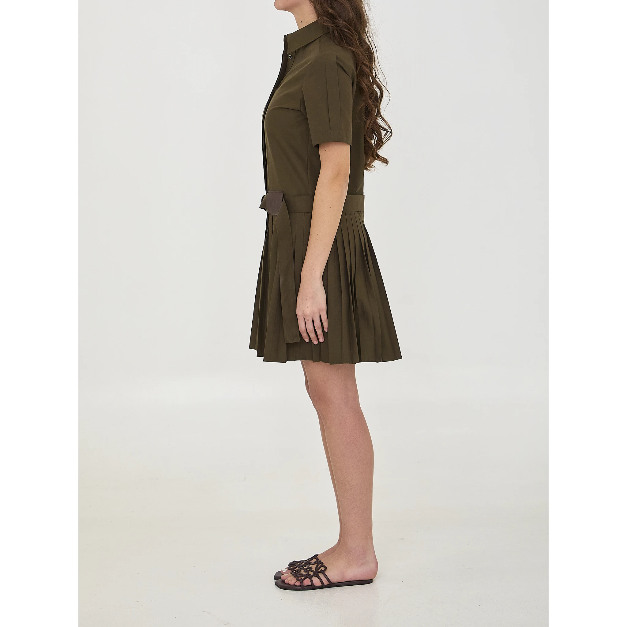 Mini pleated shirt dress