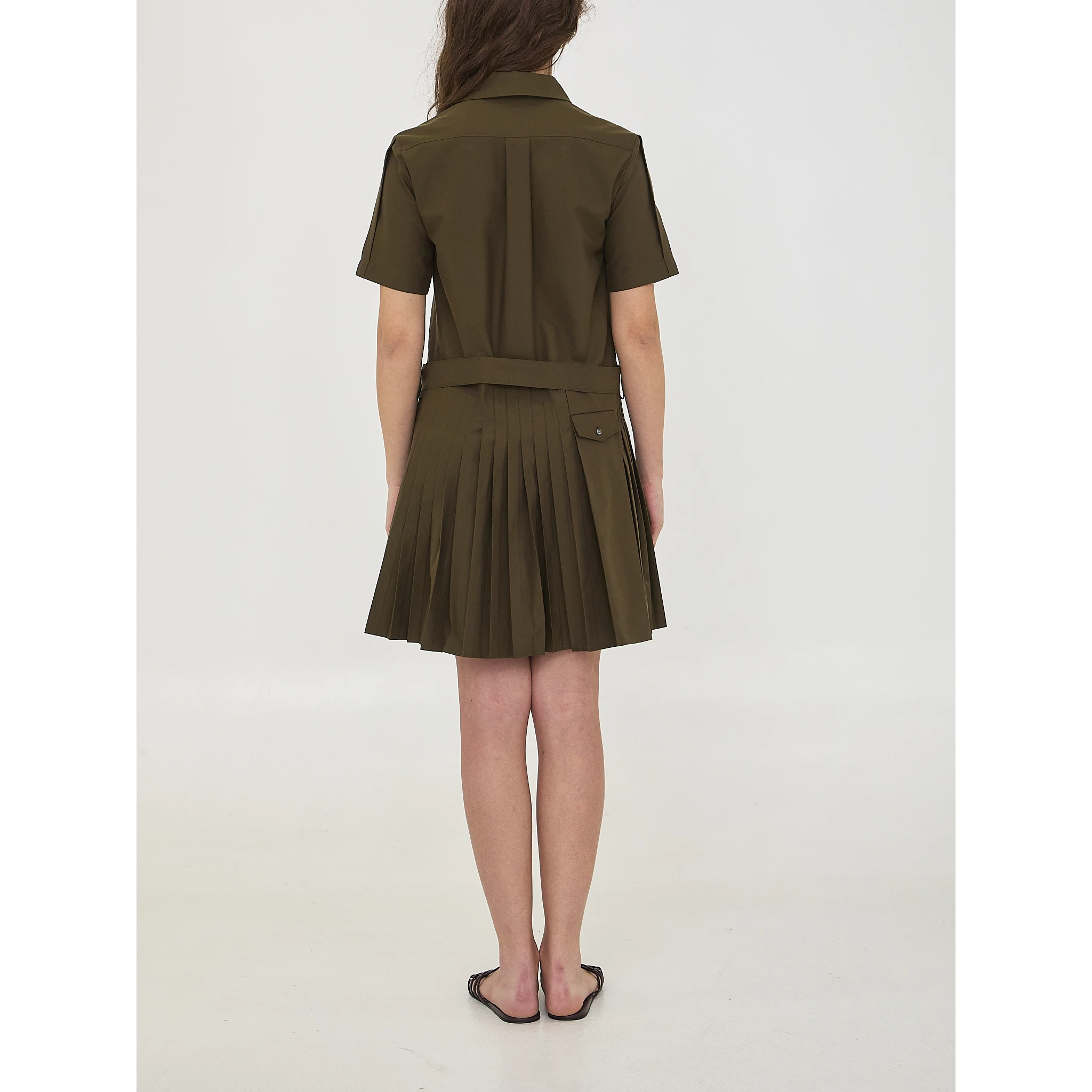 Mini pleated shirt dress