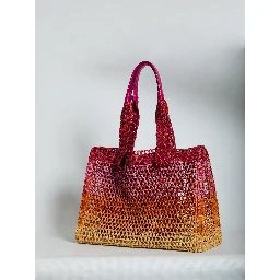 East-West Summer Banana raffia tote bag