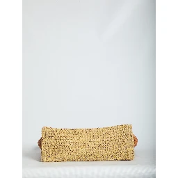 East-West Summer Banana raffia tote bag