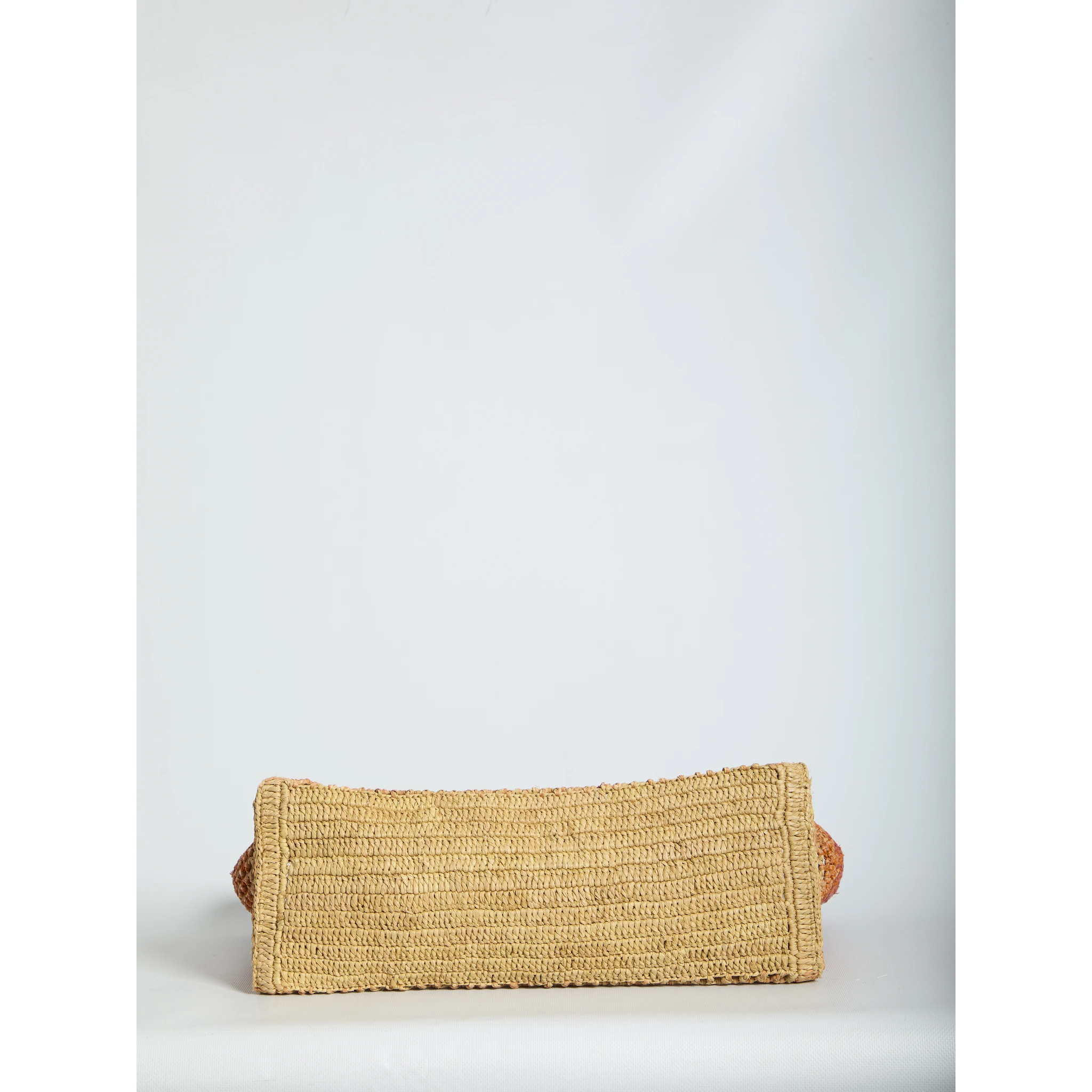 East-West Summer Banana raffia tote bag