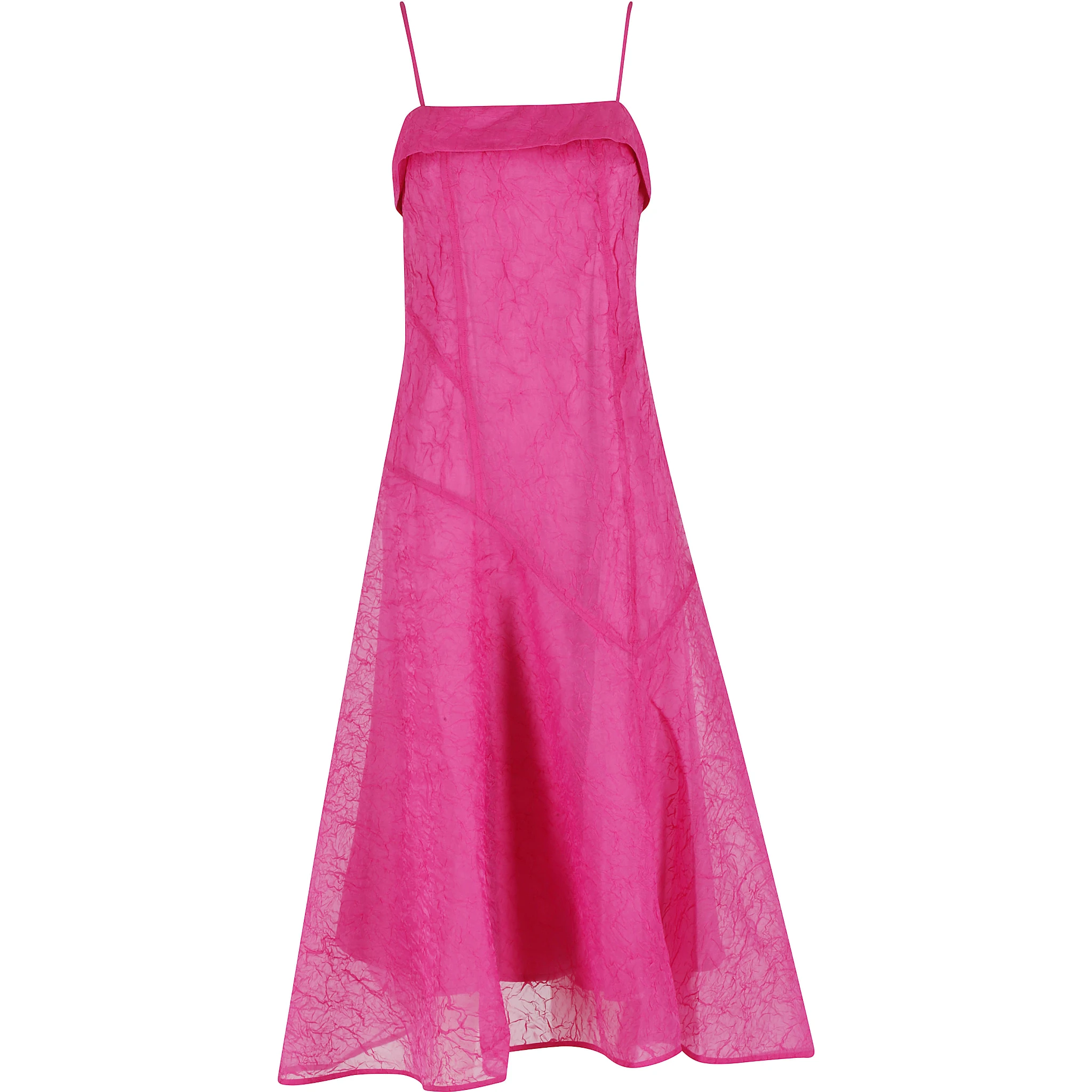 SHIBORI ORGANZA LONG ASYMMETRIC DRESS