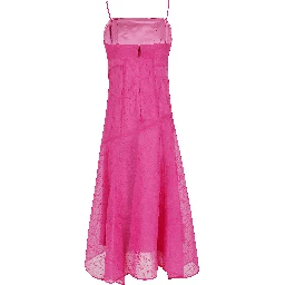 SHIBORI ORGANZA LONG ASYMMETRIC DRESS