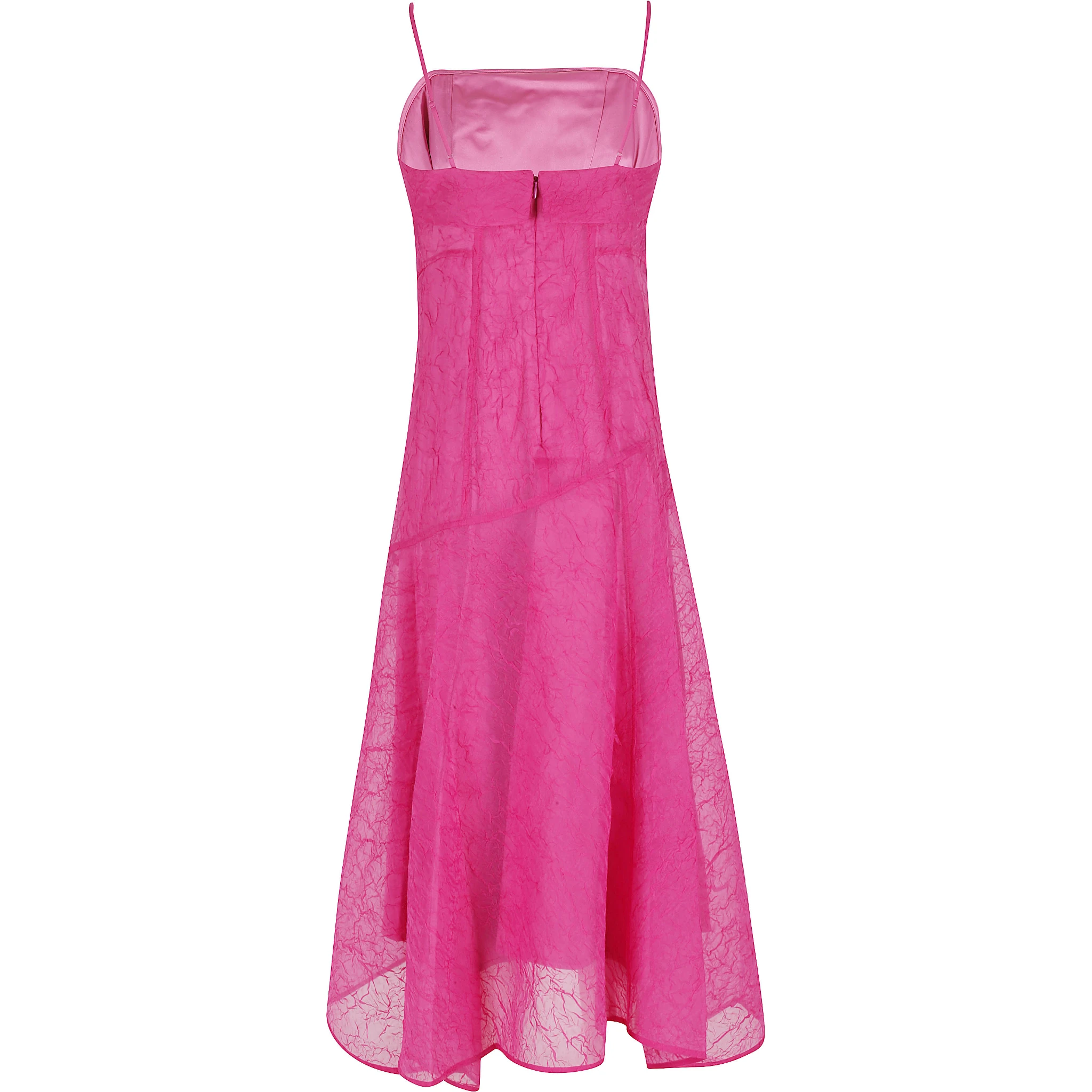 SHIBORI ORGANZA LONG ASYMMETRIC DRESS