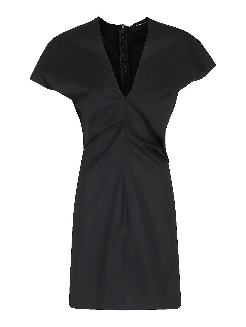 ABITO CORTO SCOLLO V IN POPELINE