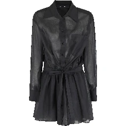 ABITO CORTO ALLACCIATURA A CAMICIA  IN MUSSOLA DI COTONE