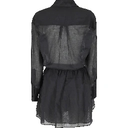 ABITO CORTO ALLACCIATURA A CAMICIA  IN MUSSOLA DI COTONE