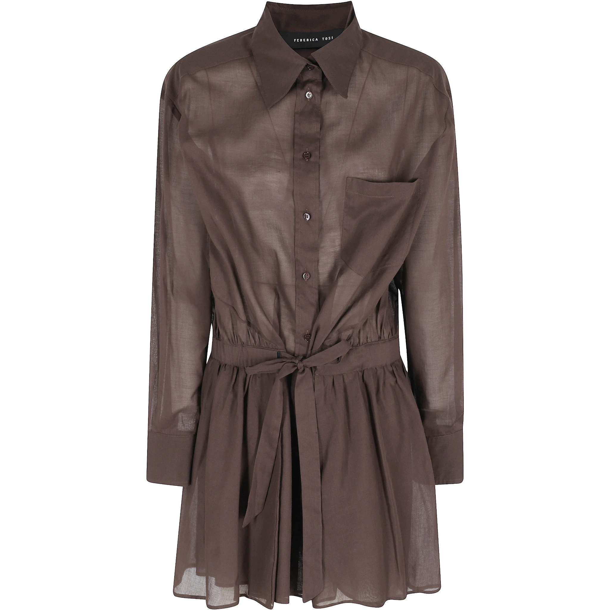 ABITO CORTO ALLACCIATURA A CAMICIA  IN MUSSOLA DI COTONE