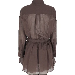 ABITO CORTO ALLACCIATURA A CAMICIA  IN MUSSOLA DI COTONE