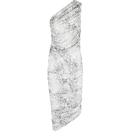 ABITO LUNGO MONOSPALLA DRAPPEGGIATO IN JERSEY STAMPA PITONE