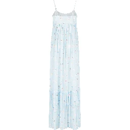 POODLE PRINT RUFFLED MAXI DRESS