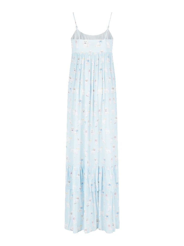 POODLE PRINT RUFFLED MAXI DRESS alternative