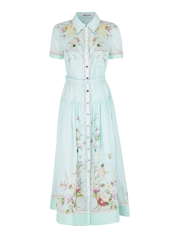 MINT FLORAL ORGANZA DRESS