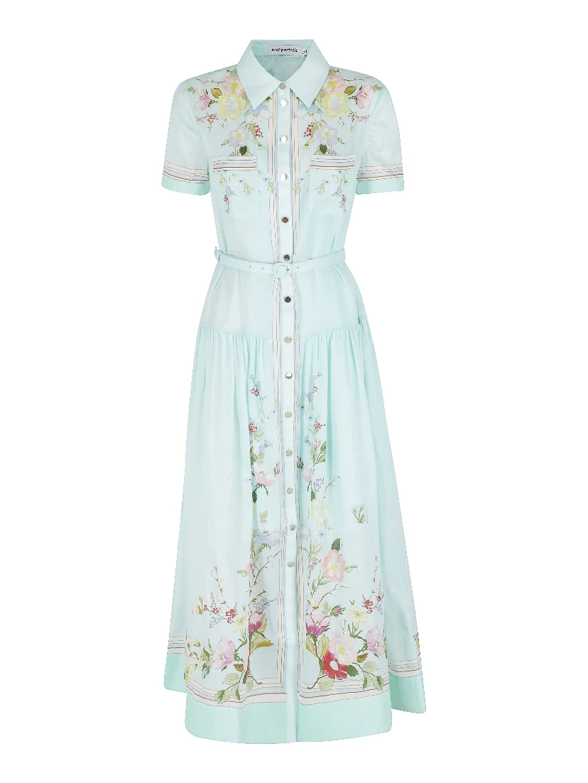 MINT FLORAL ORGANZA DRESS