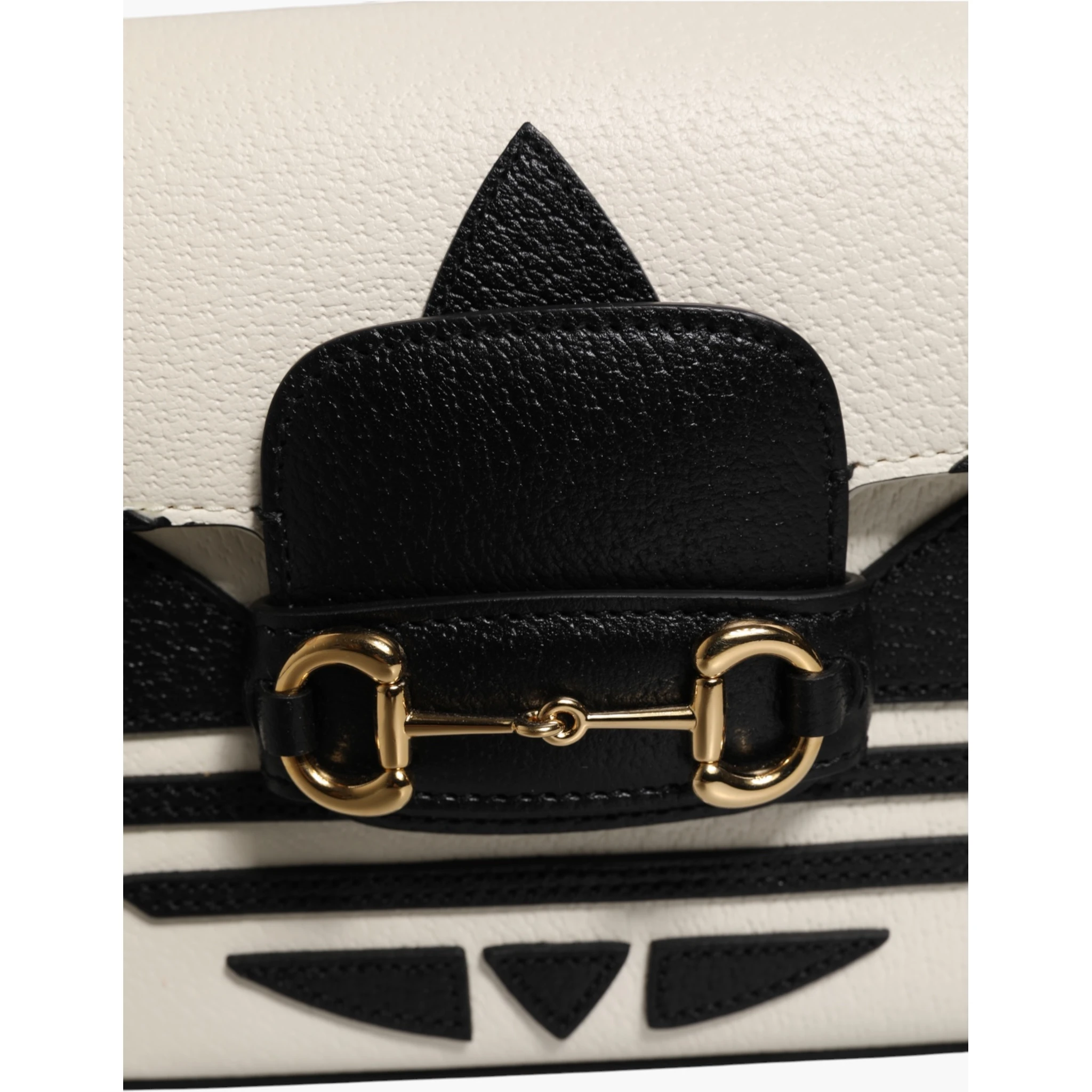 Gucci x Adidas Horsebit 1955 White Black Calfskin Leather Shoulder Bag