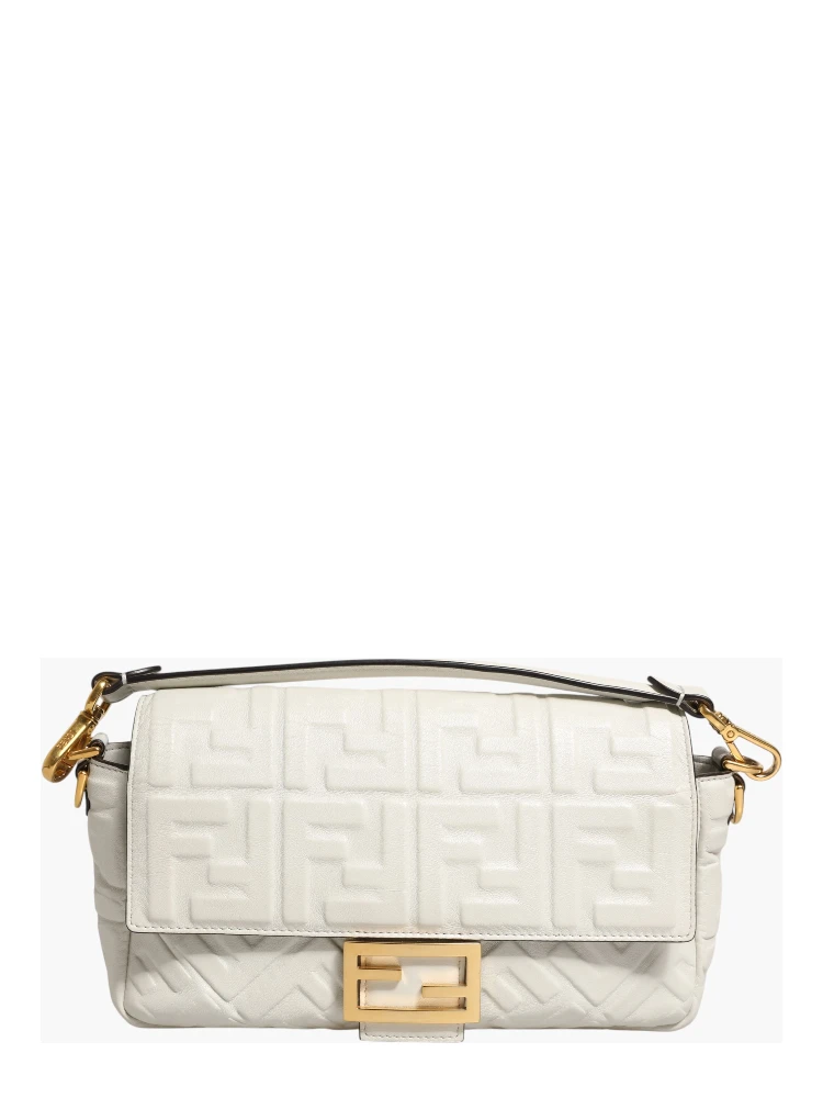 FF Embossed Baguette Nappa Leather Bag