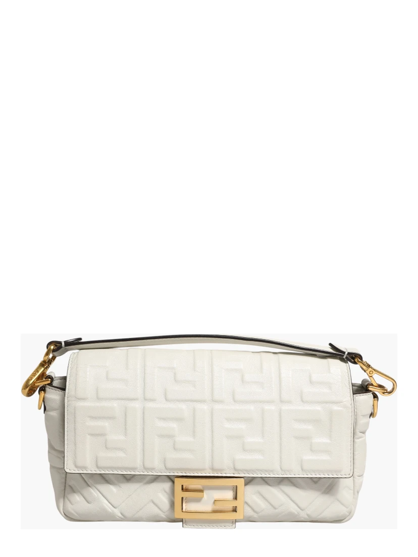 FF Embossed Baguette Nappa Leather Bag