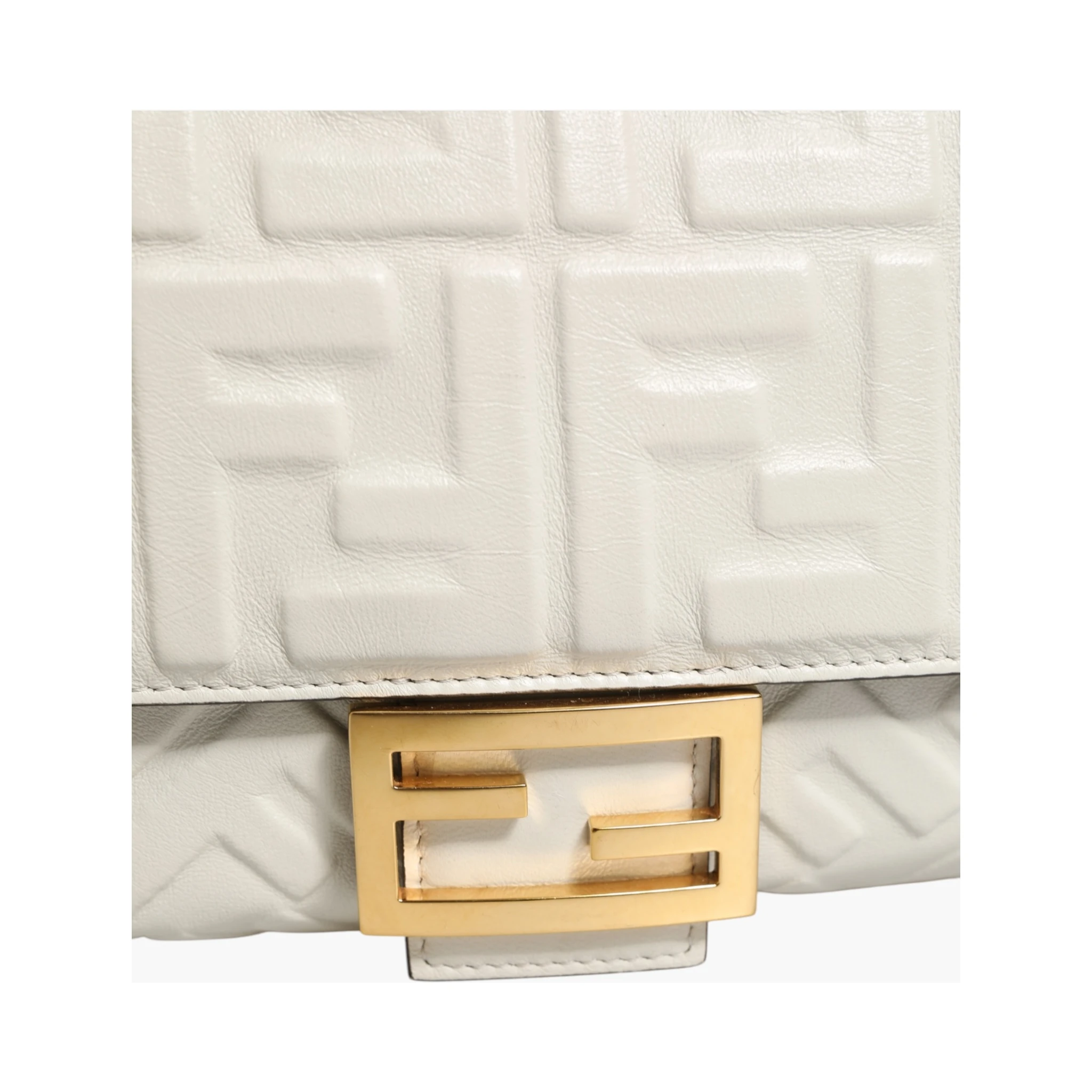 FF Embossed Baguette Nappa Leather Bag