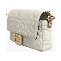 FF Embossed Baguette Nappa Leather Bag
