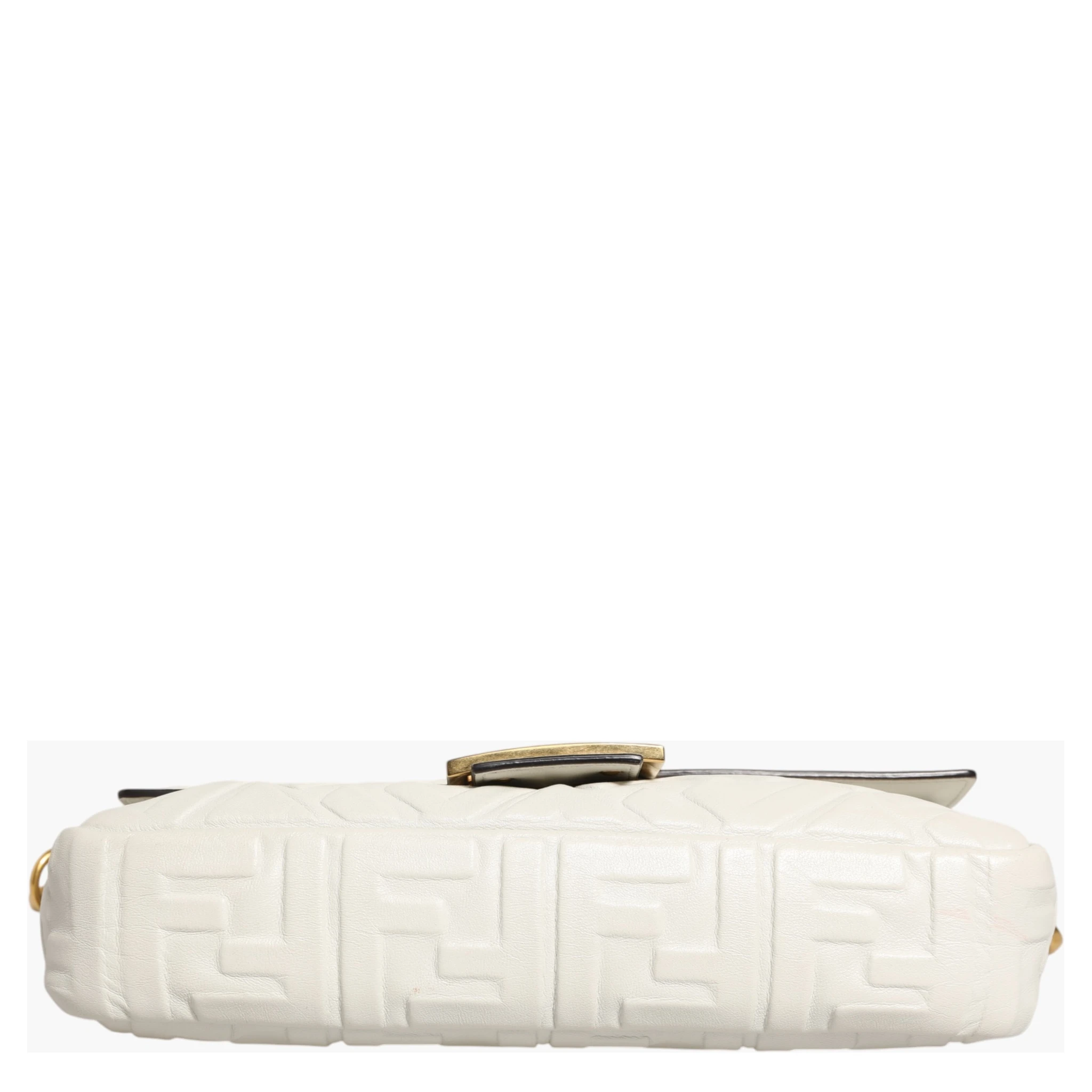 FF Embossed Baguette Nappa Leather Bag