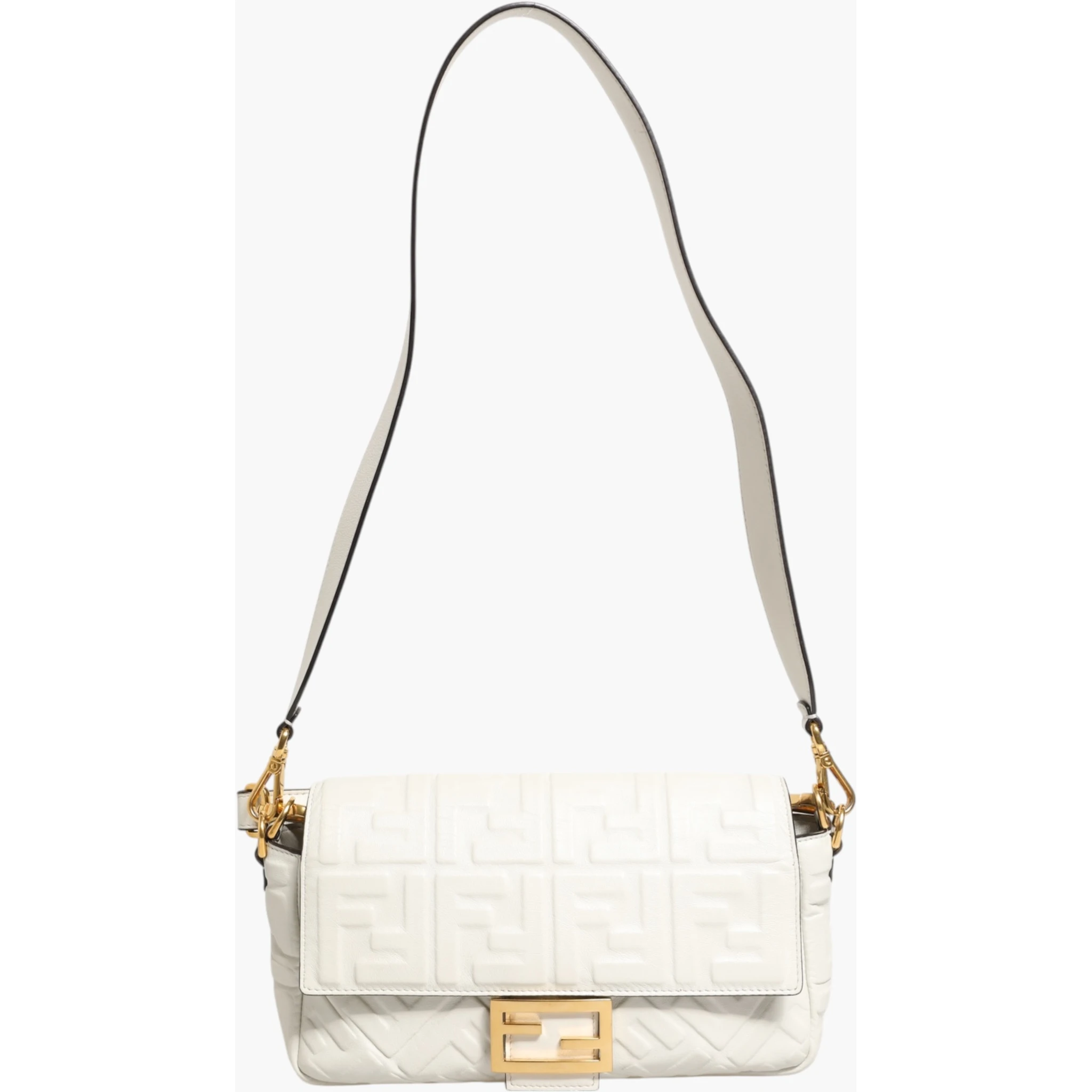 FF Embossed Baguette Nappa Leather Bag