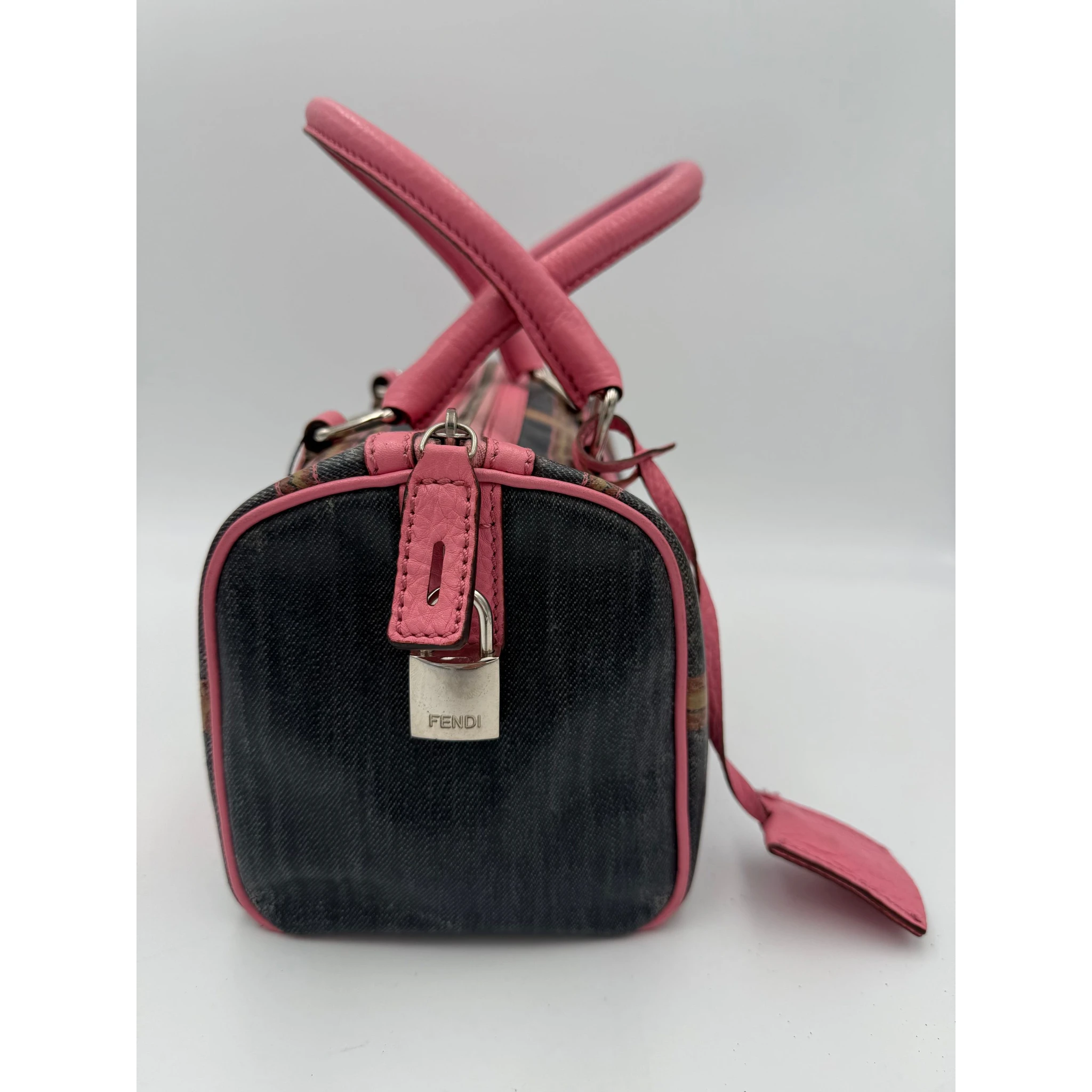 FENDI Bauletto Canvas Selleria Handbag