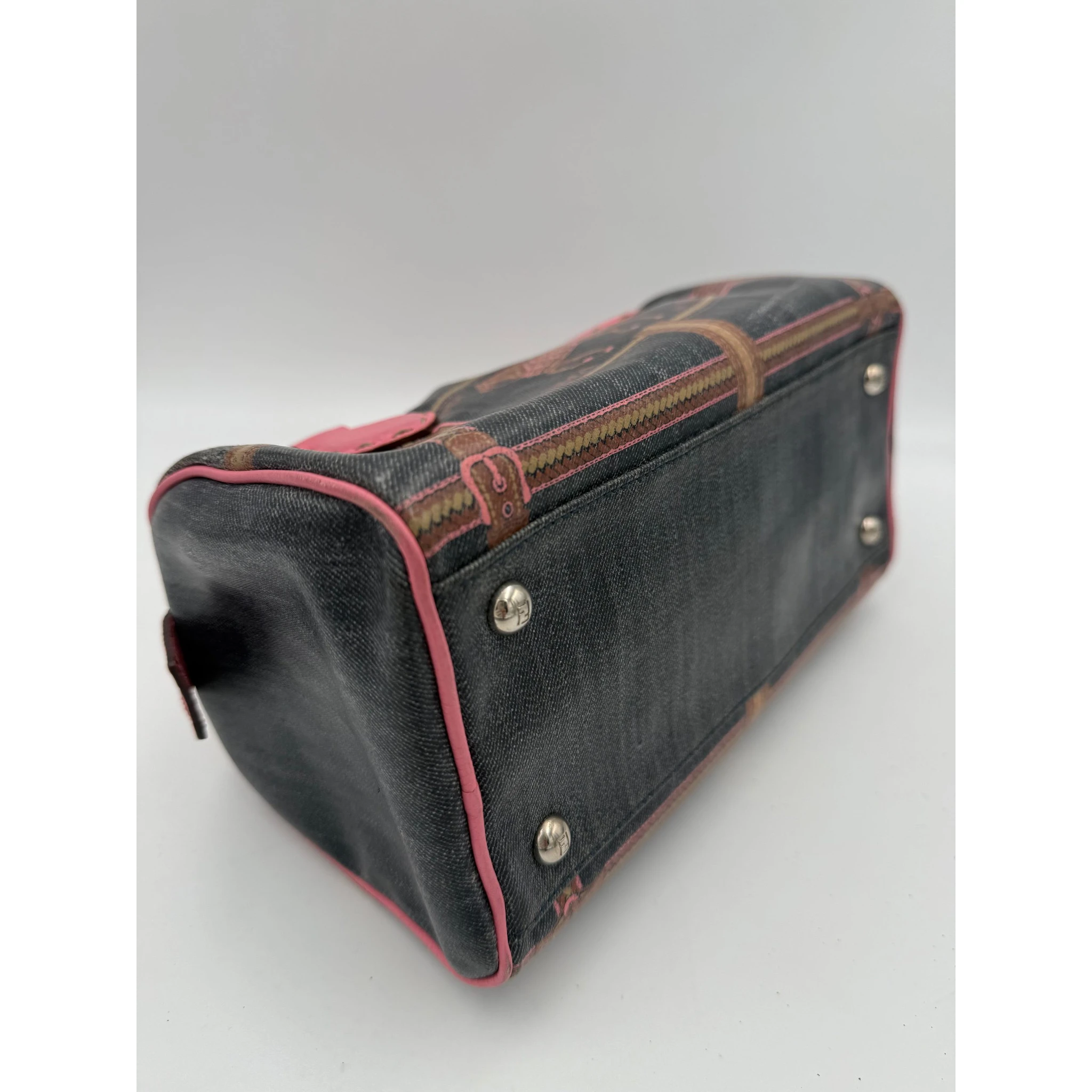 FENDI Bauletto Canvas Selleria Handbag