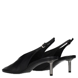 Black Leather Pumps