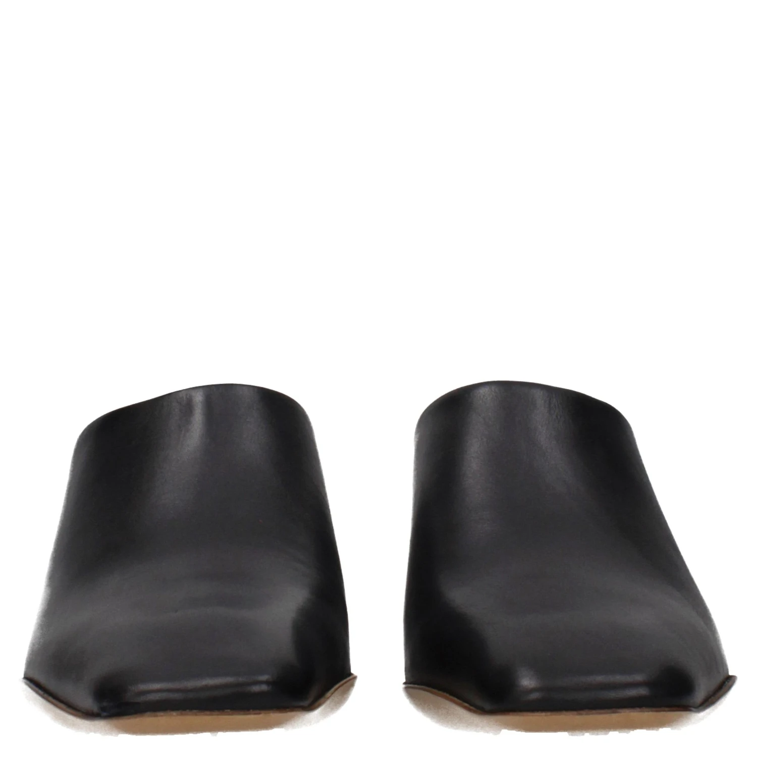 Black Leather Slippers