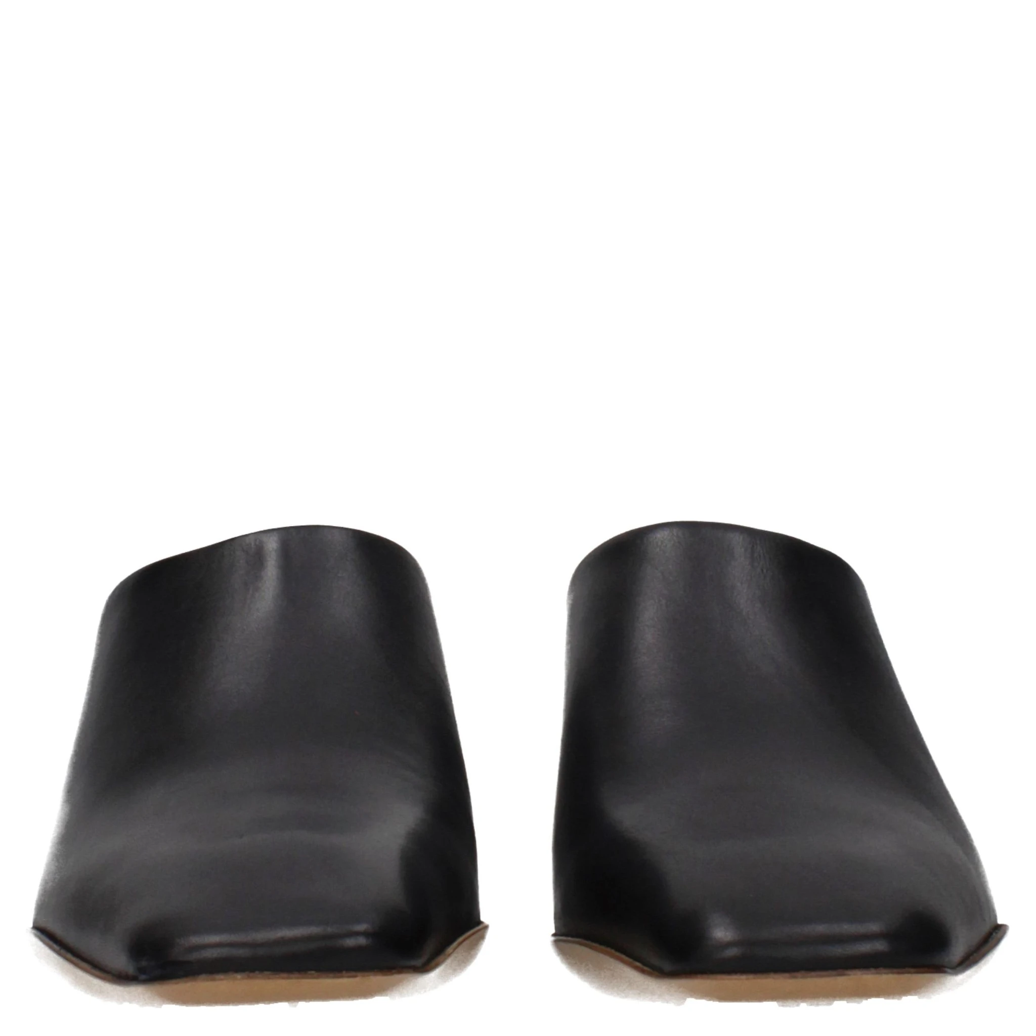 Black Leather Slippers