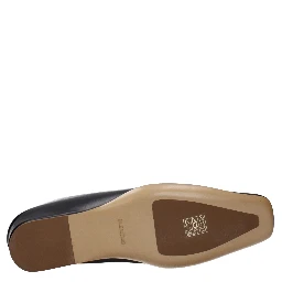 Black Leather Slippers