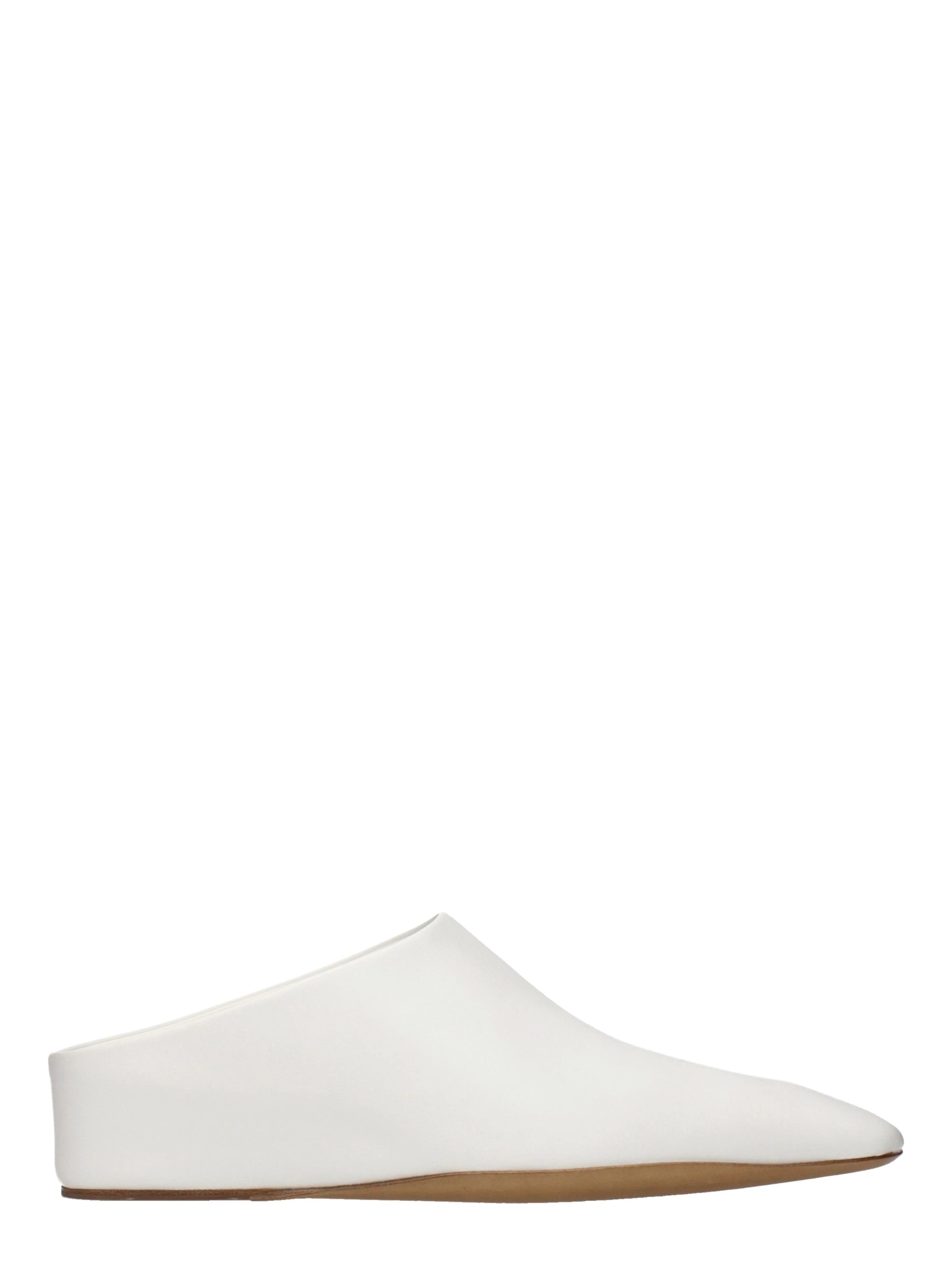 White Leather Slippers