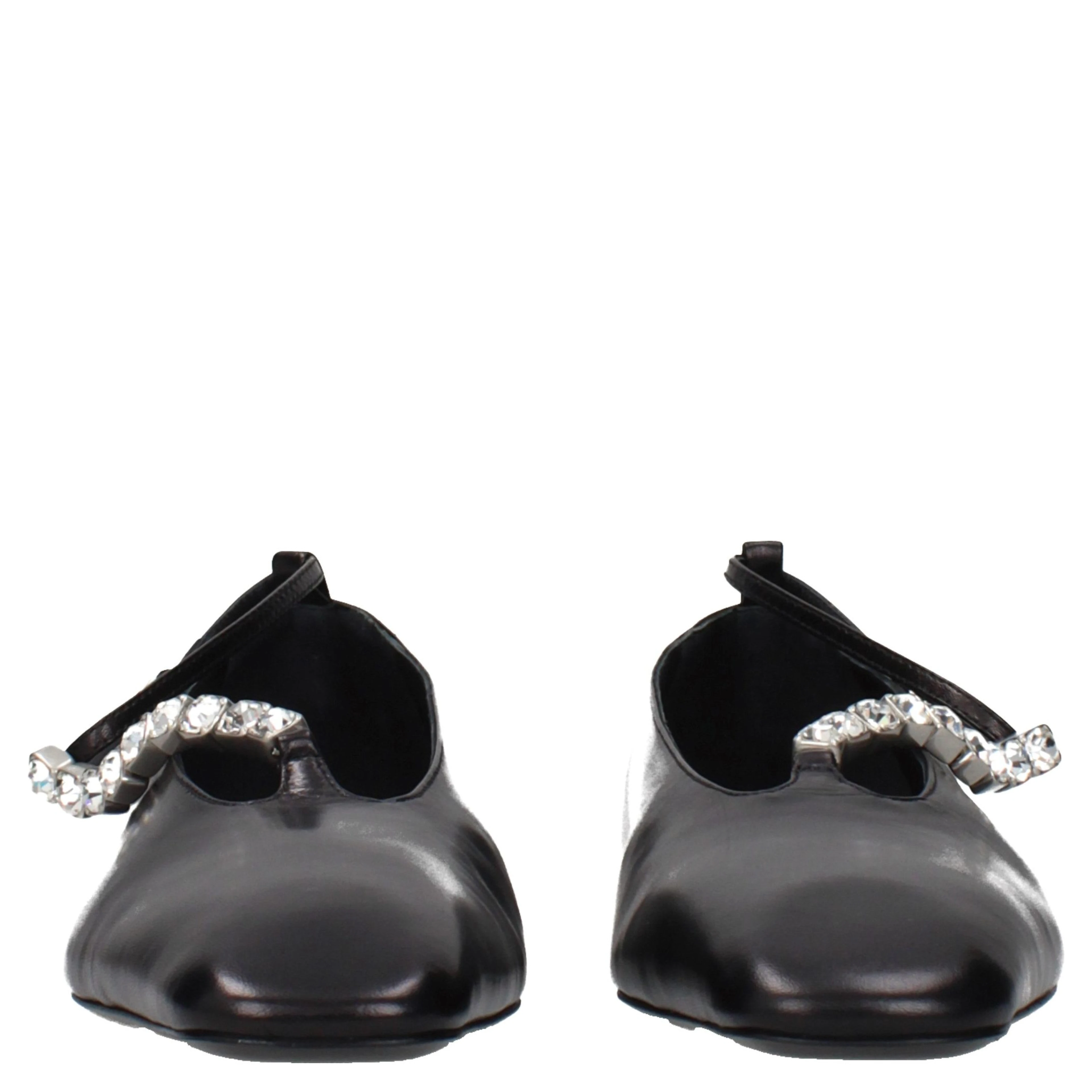 Black Leather Ballet Flats
