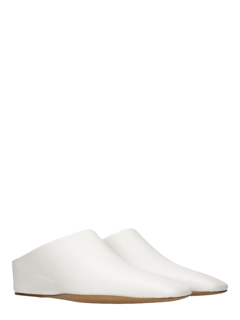 White Leather Slippers