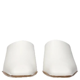 White Leather Slippers