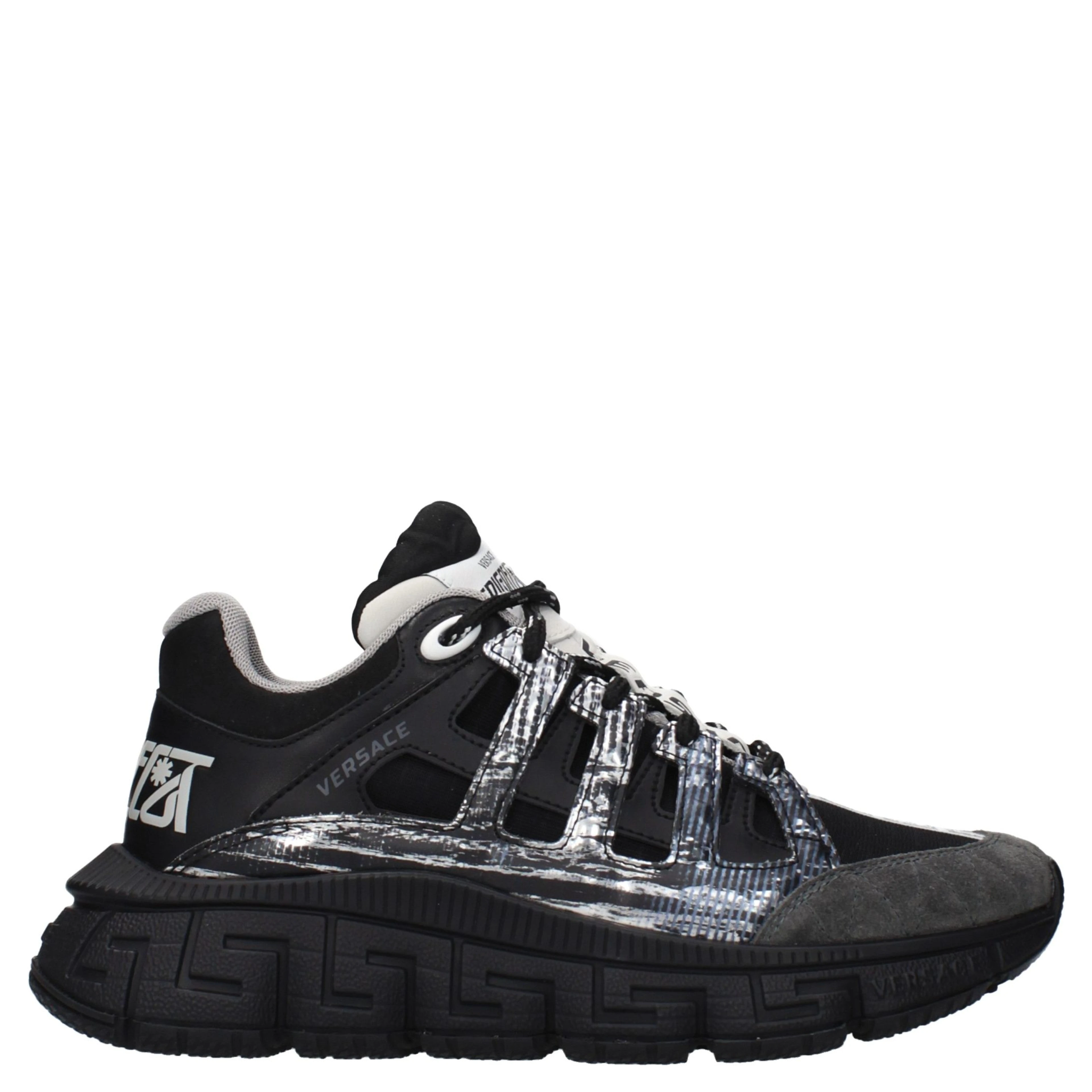 Black Fabric Athletic Sneakers