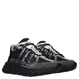 Black Fabric Athletic Sneakers