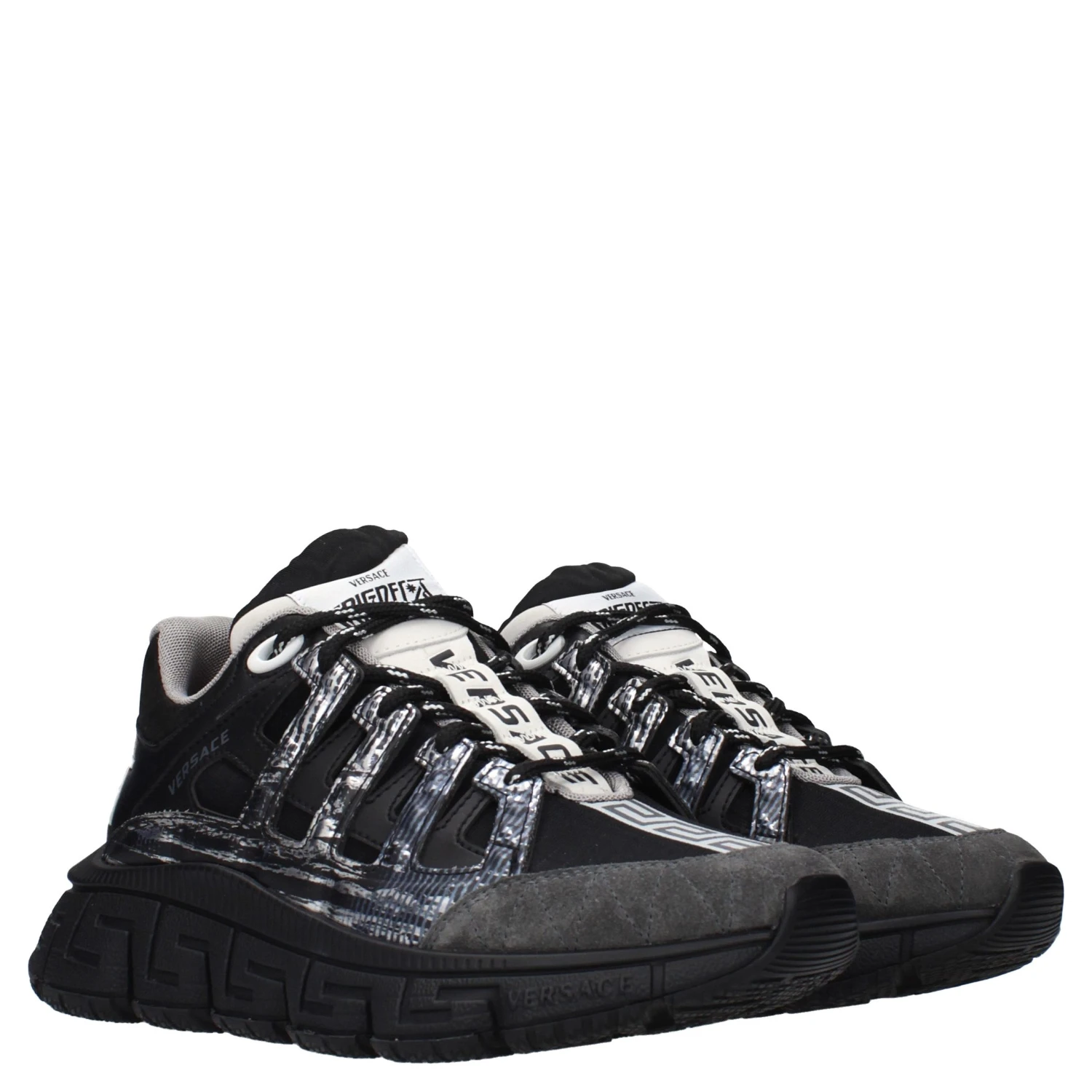 Black Fabric Athletic Sneakers