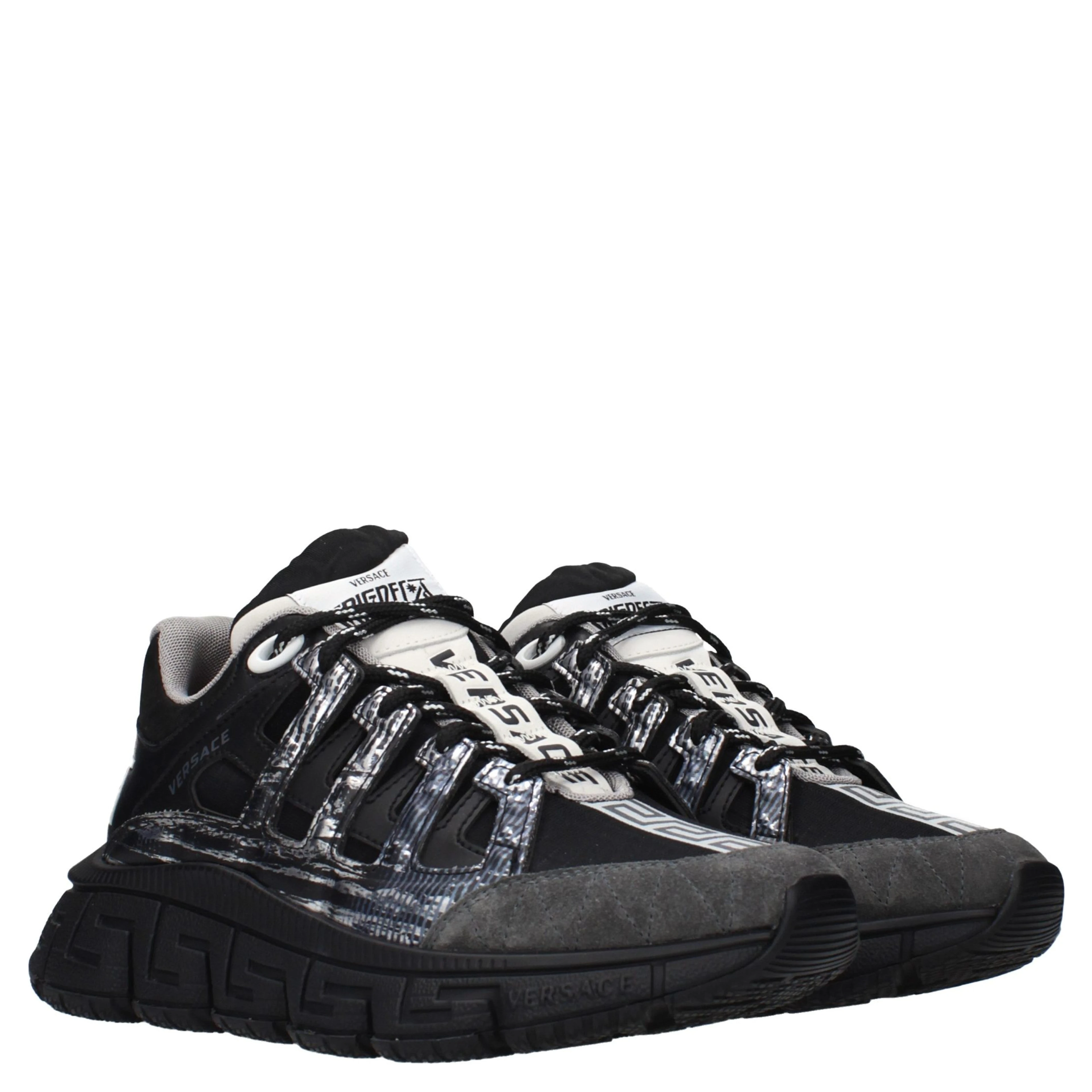 Black Fabric Athletic Sneakers