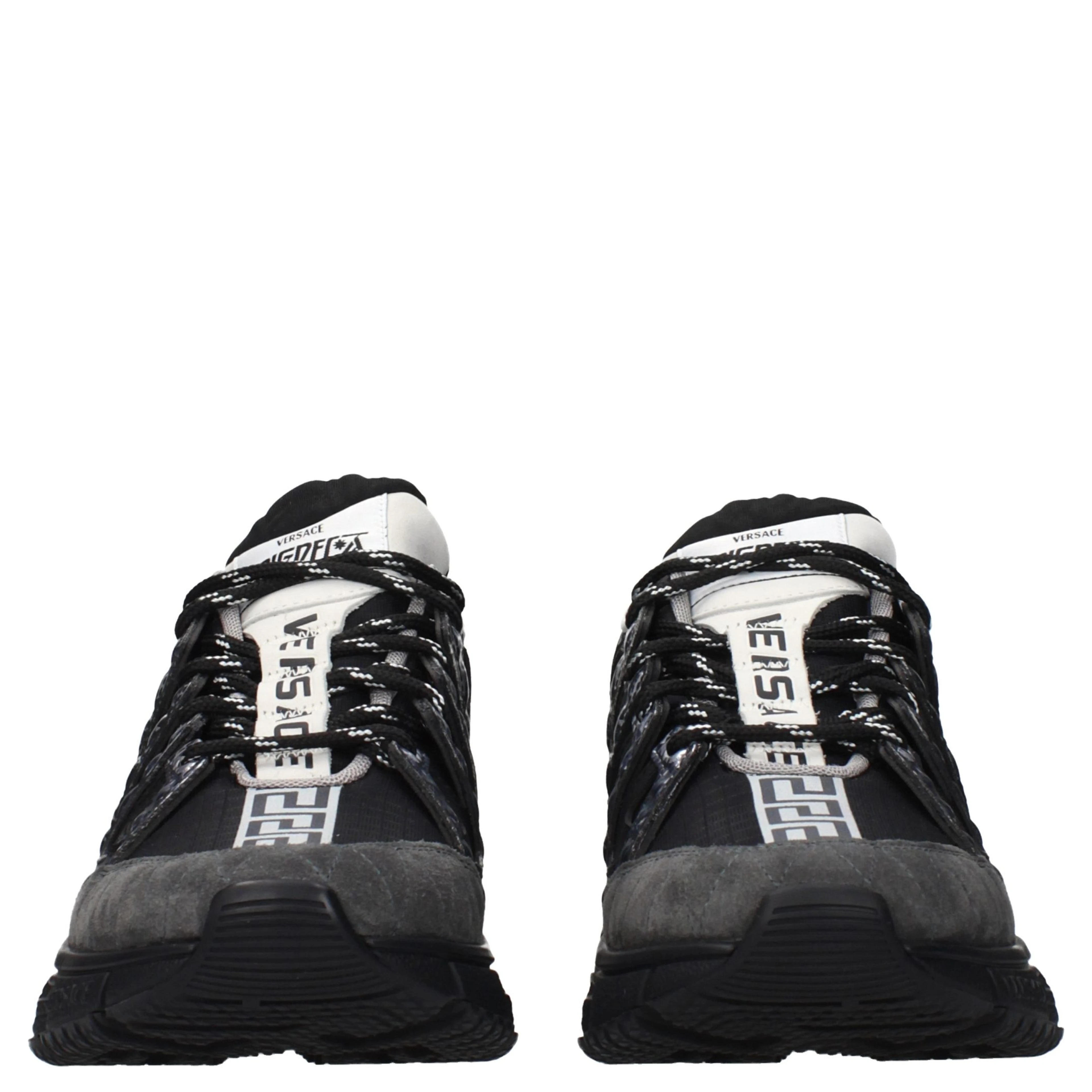 Black Fabric Athletic Sneakers