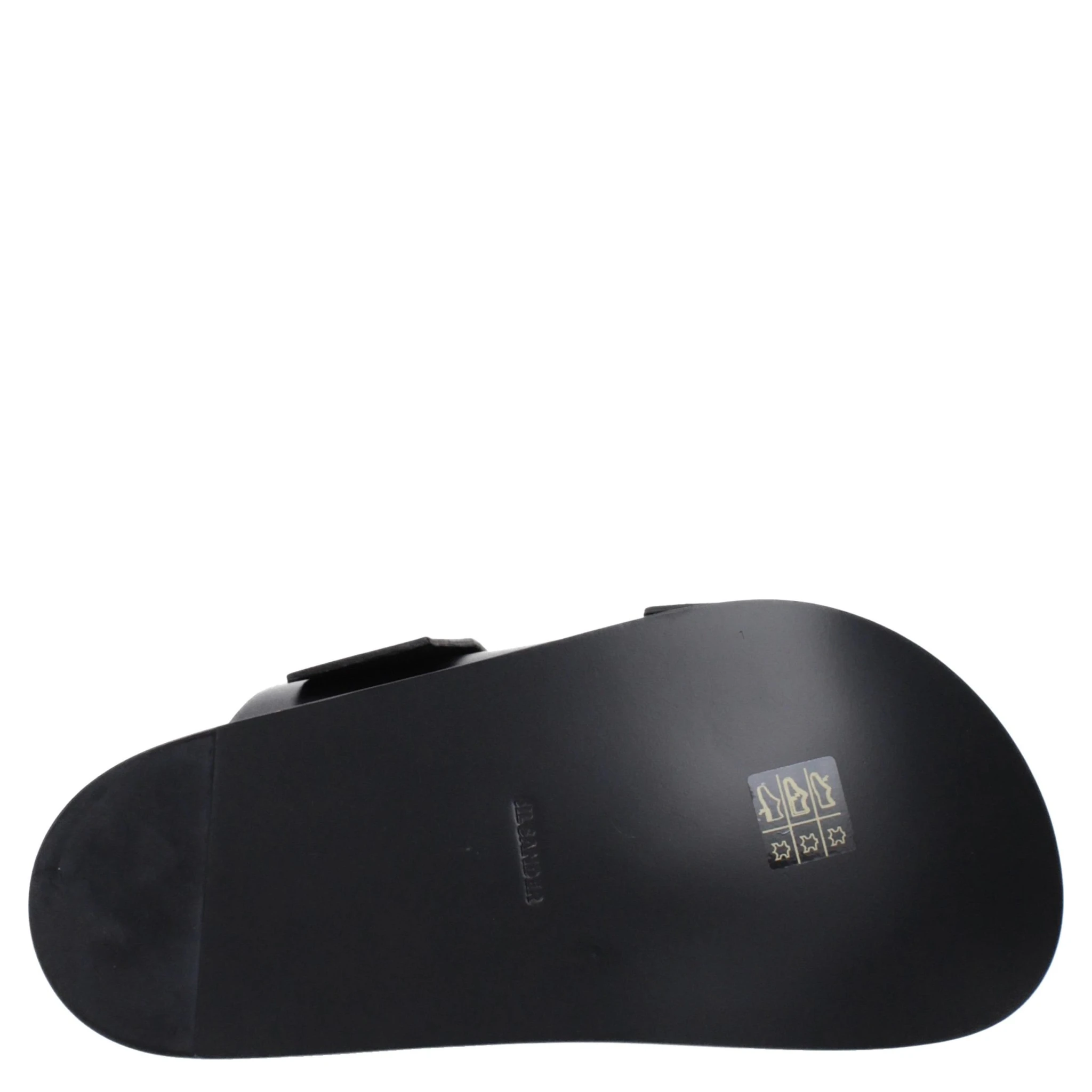 Black Leather Slippers