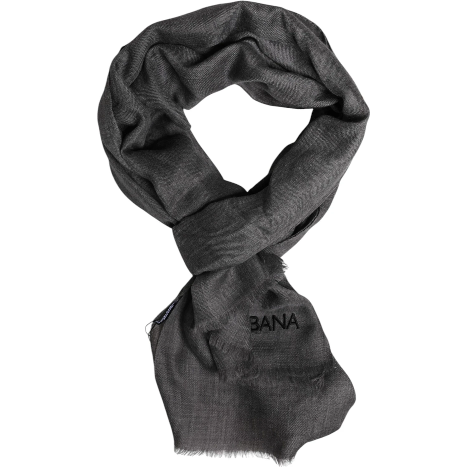 Gray Logo Print Neck Warmer Wrap Shawl Scarf