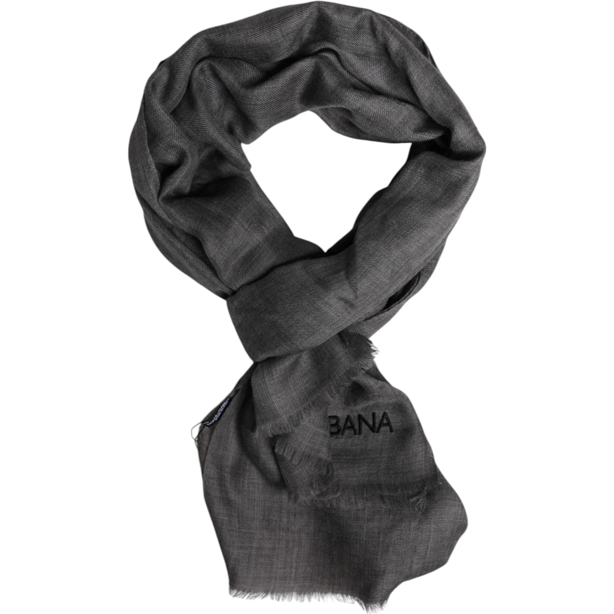 Gray Logo Print Neck Warmer Wrap Shawl Scarf