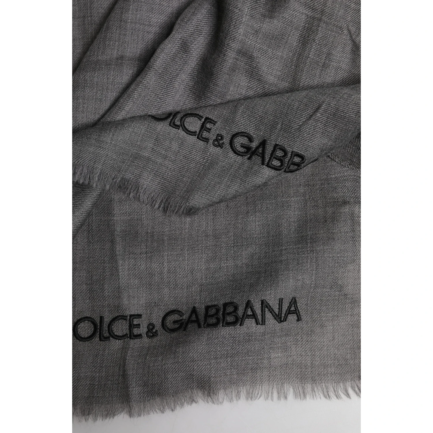 Gray Logo Print Neck Warmer Wrap Shawl Scarf