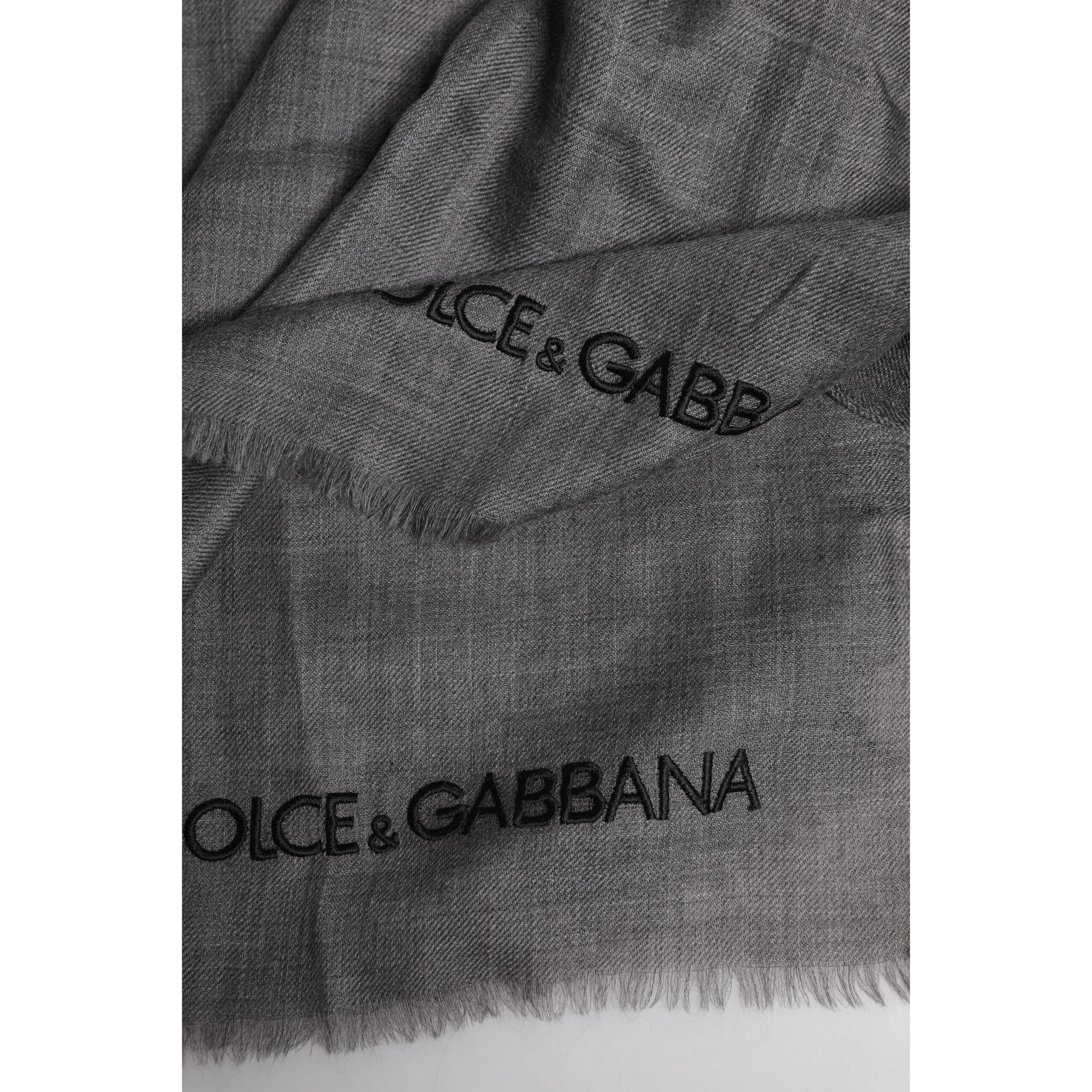 Gray Logo Print Neck Warmer Wrap Shawl Scarf