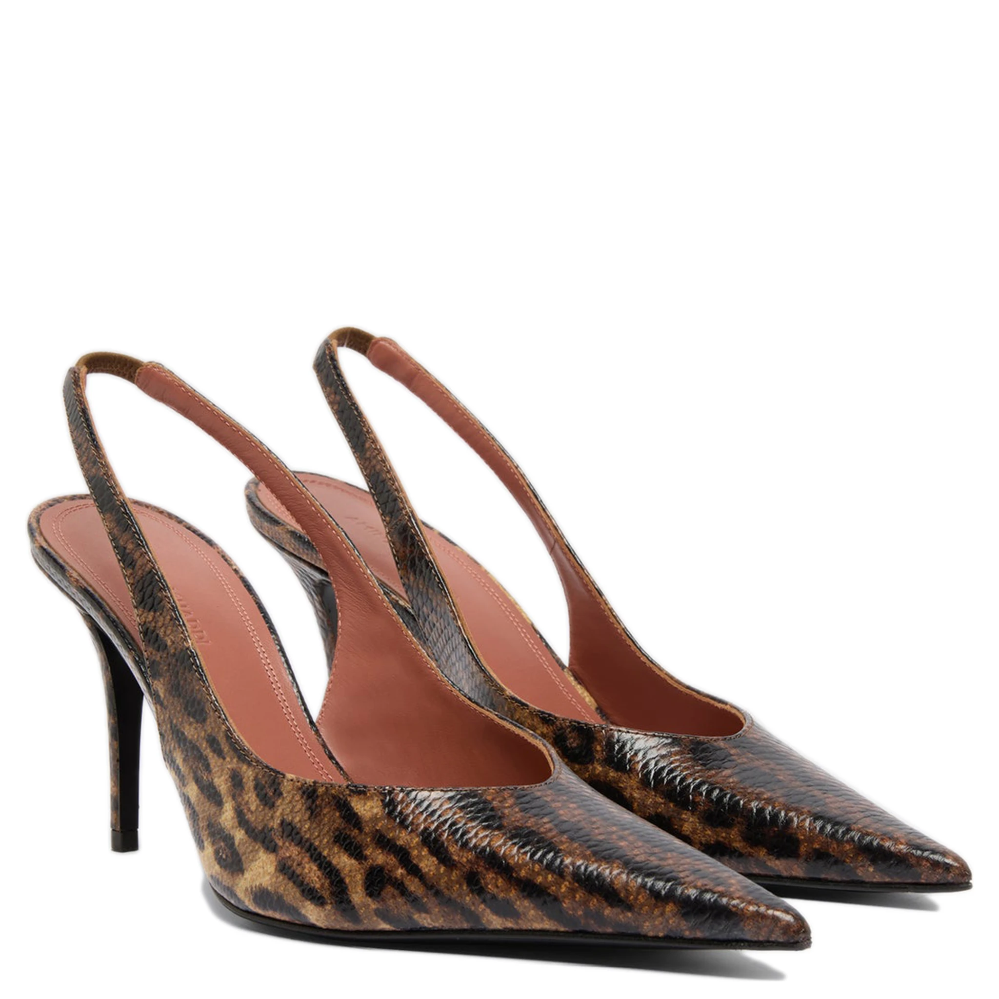 Amina Muaddi With Heel Brown