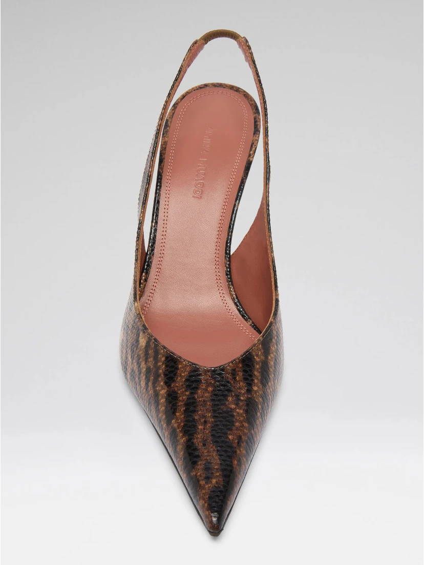 Amina Muaddi With Heel Brown