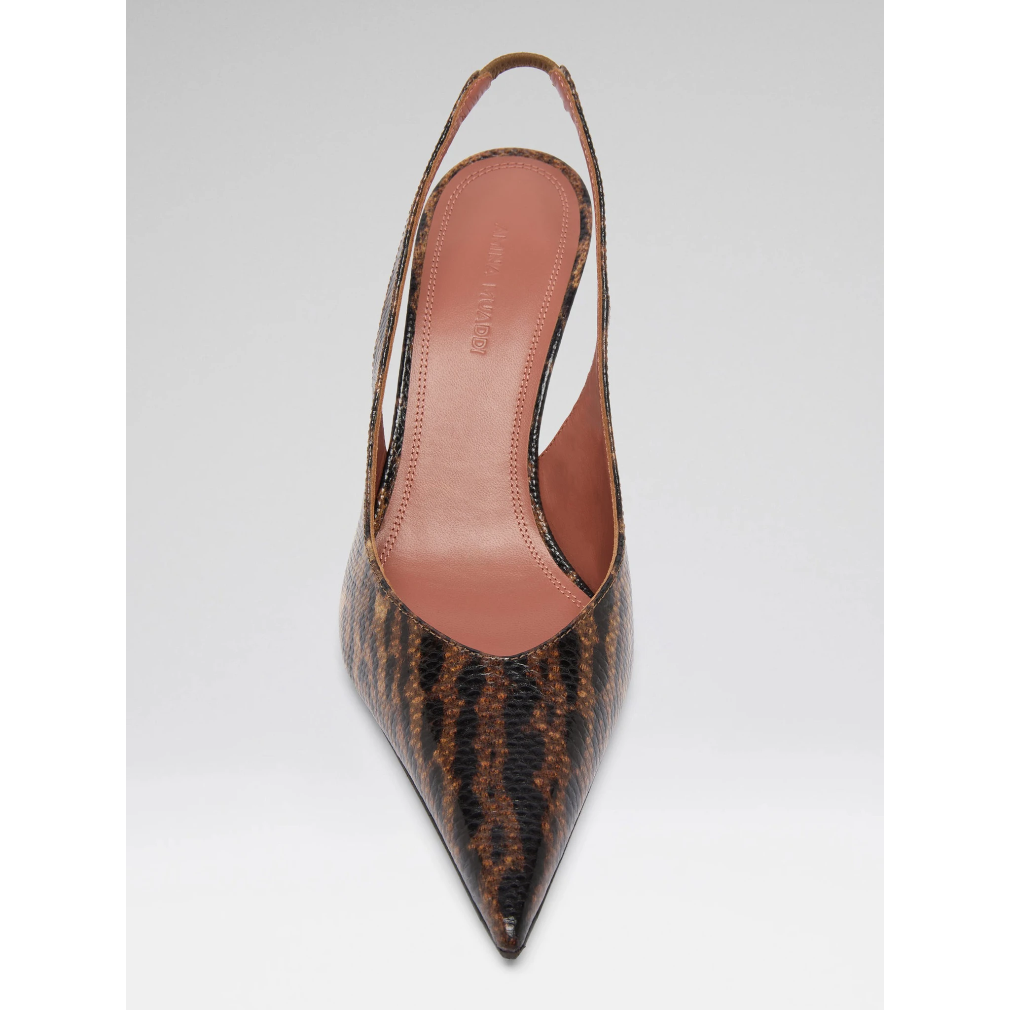 Amina Muaddi With Heel Brown