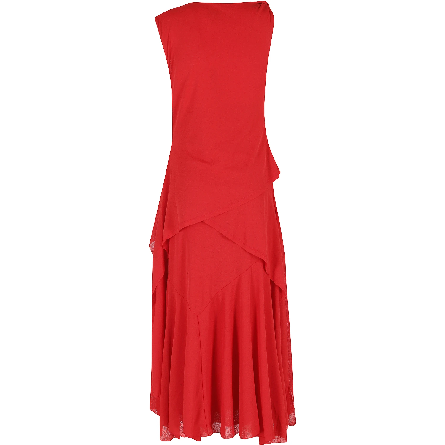 MARL MESH DRAPED KNOT DETAILING LONG DRESS